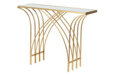Console in metallo a specchio dorato 104x30x79 cm