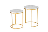 SET 2 MESAS METAL MARMOL 41x41x50 35x35x43 CM
