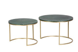 Set 2 tables dorées dorées 60x60x41 50x50x38 cm