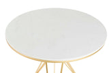 MESA METAL MARMOL BLANCO 80x80x75 CM