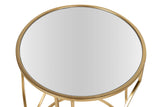 SET 2 MESAS METAL ESPEJO 43x43x55 38x38x50 CM