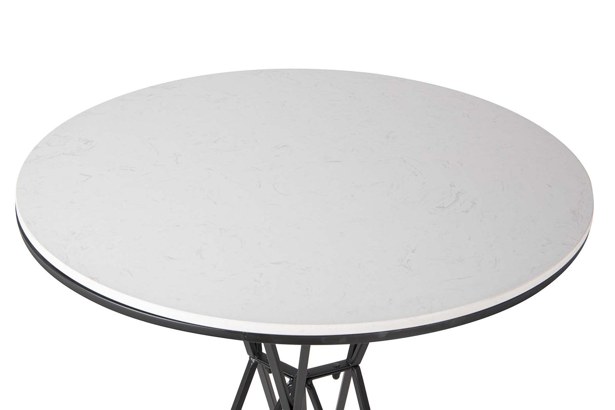 MESA METAL MARMOL BLANCO 70x70x110 CM