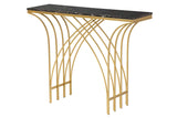 Schwarze Marmol Metallkonsole 104x30x79 cm