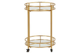 CAMARERA METAL CRISTAL DORADA 70x47x76 CM