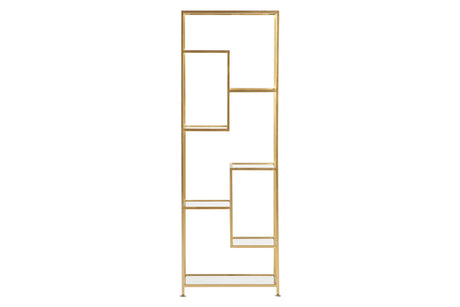ESTANTERIA METAL DORADA BALDAS CRISTAL 60x42x174CM