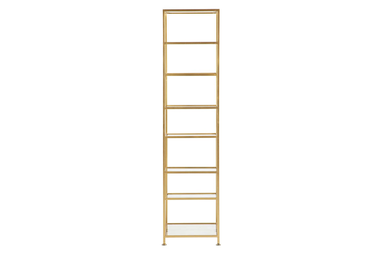 ESTANTERIA METAL DORADA BALDAS CRISTAL 60x42x174CM