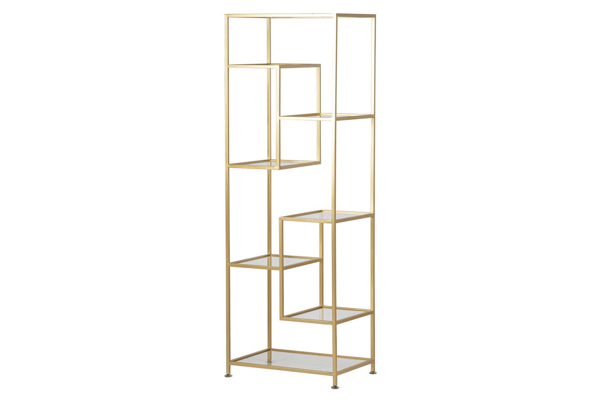 ESTANTERIA METAL DORADA BALDAS CRISTAL 60x42x174CM