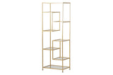 ESTANTERIA METAL DORADA BALDAS CRISTAL 60x42x174CM