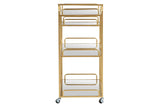 CAMARERA METAL DORADO CRISTAL 75x40x85 CM