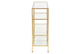 CONSOLA METAL ESPEJO DORADO 120x30x80 CM