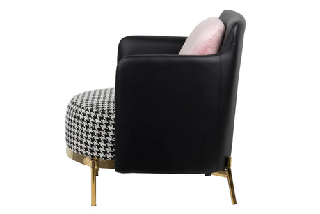 Sillon Pu Velvet Black Pink Tulsa 70x80x81 cm