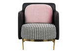 Sillon Pu Velvet Black Pink Tulsa 70x80x81 cm