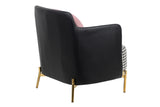 Sillon PU Velvet Black Pink Tulsa 70x80x81 cm