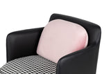 Sillon pu veludo preto rosa tulsa 70x80x81 cm