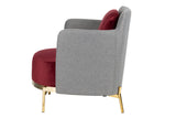 Velvet Red Sillon Gray Tulsa 70x80x81 cm