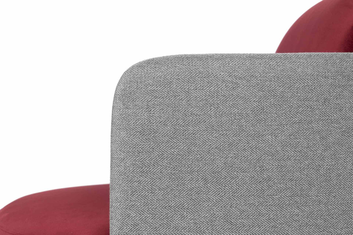 Samt Red Sillon Grey Tulsa 70x80x81 cm