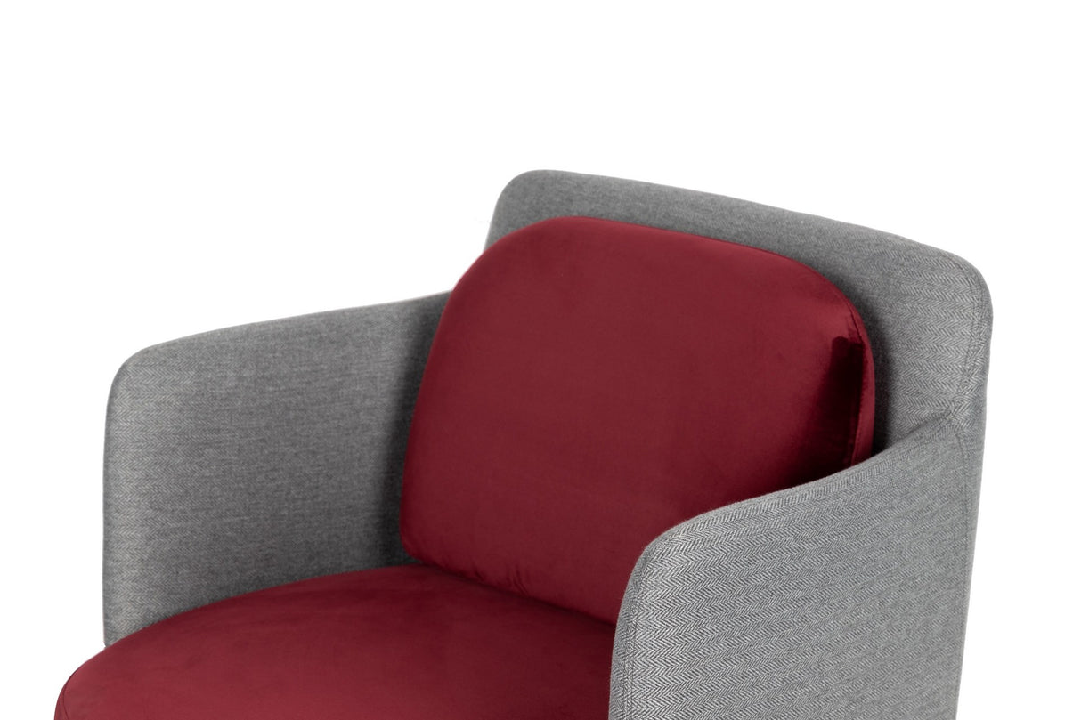 Samt Red Sillon Grey Tulsa 70x80x81 cm