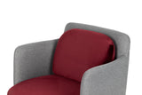 Velvet Red Sillon Gray Tulsa 70x80x81 cm