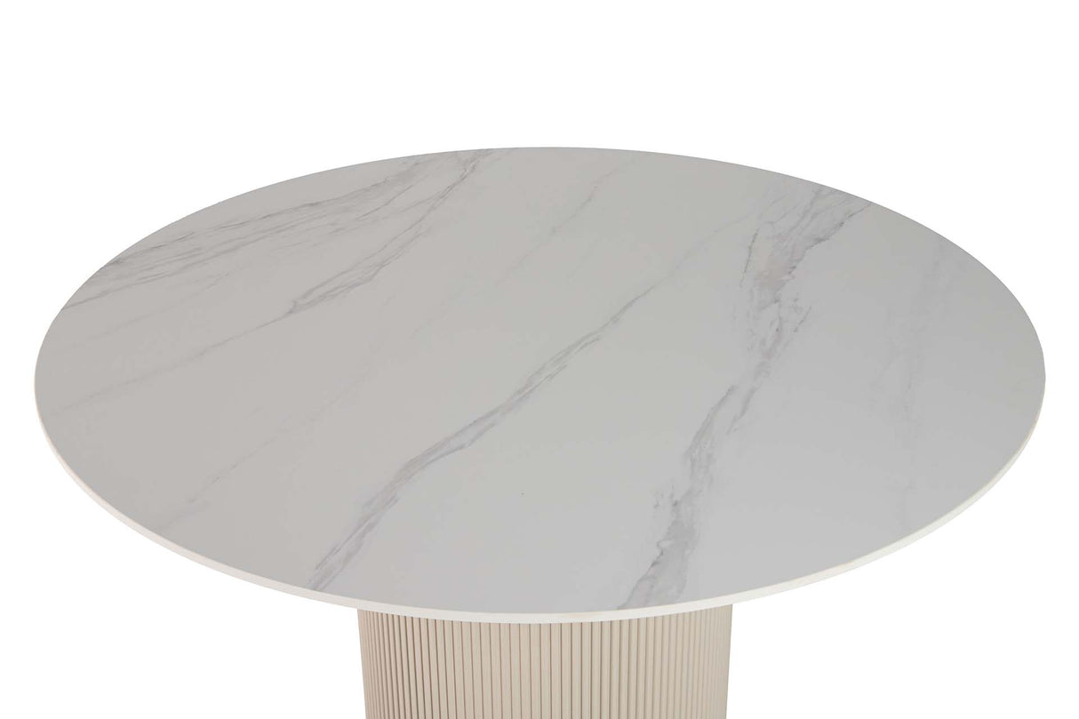 MESA COMEDOR PIEDRA BLANCA ORIZABA 120x120x77 CM