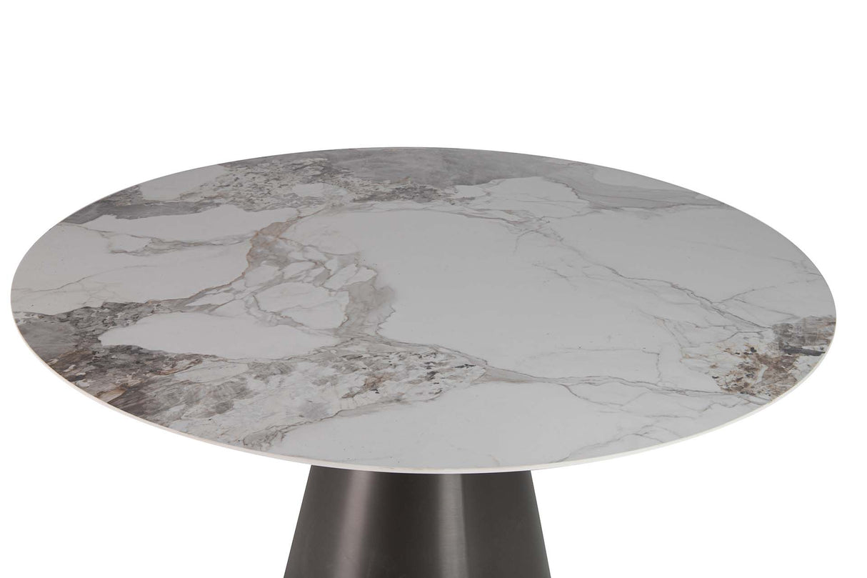 MESA COMEDOR CERAMICA INOXIDABLE CORFU 150x150x76 CM