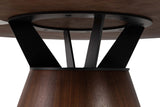 MESA COMEDOR NOGAL METAL NEGRO SURREY 150x150x75CM