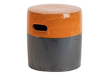 Table auxiliaire / tabouret gris orange 38x38x42cm