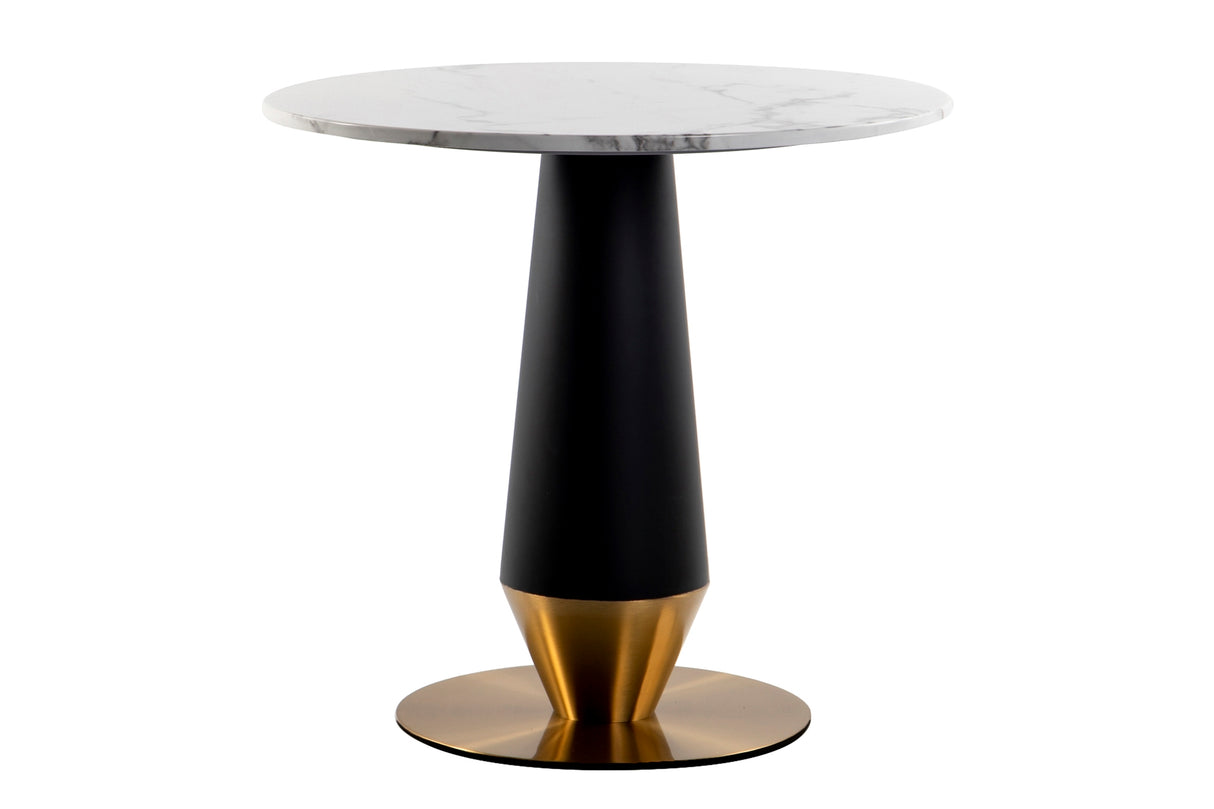 MESA COMEDOR ACERO INOXIDABLE Y MÁRMOL BRAMPTON 80x80x75 CM