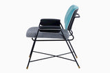 Fauteuil en velours vert du Maine 77x70x80 cm