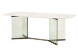 MESA COMEDOR MARMOL CRISTAL NAKIN 200x100x75 CM