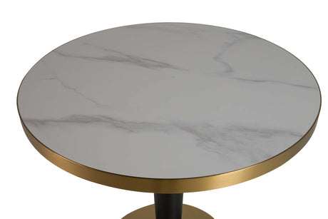 MESA COMEDOR PIEDRA ACERO INOXIDABLE EDFU 80x80x75 CM