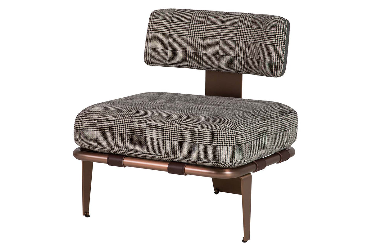 BUTACA CUERO ACERO INOXIDABLE BOISE 65x65x72 CM