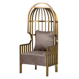 Samt Charleston Edelstahl Sessel 68x68x150 cm
