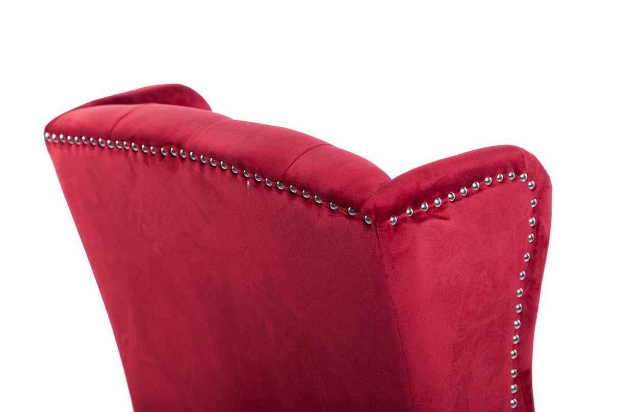 SILLA VELVET CAPITONE ROJO NELSON 64x70x105 CM