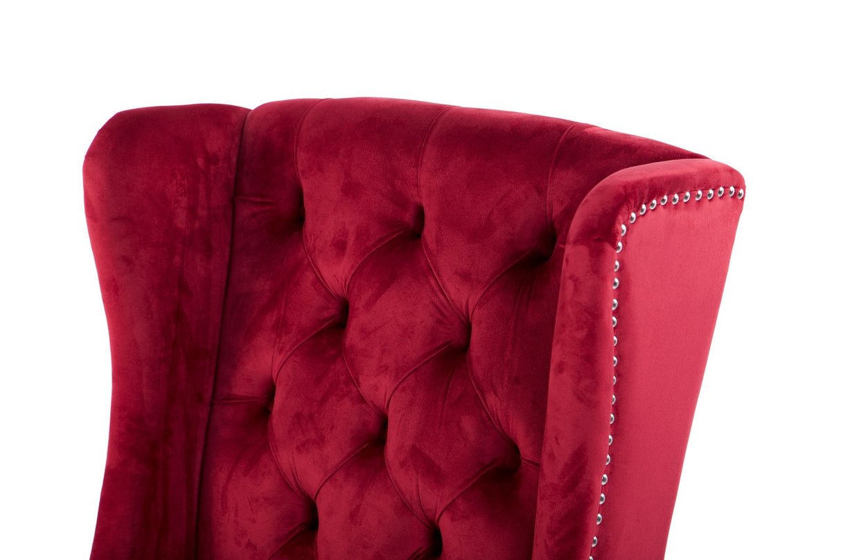 SILLA VELVET CAPITONE ROJO NELSON 64x70x105 CM