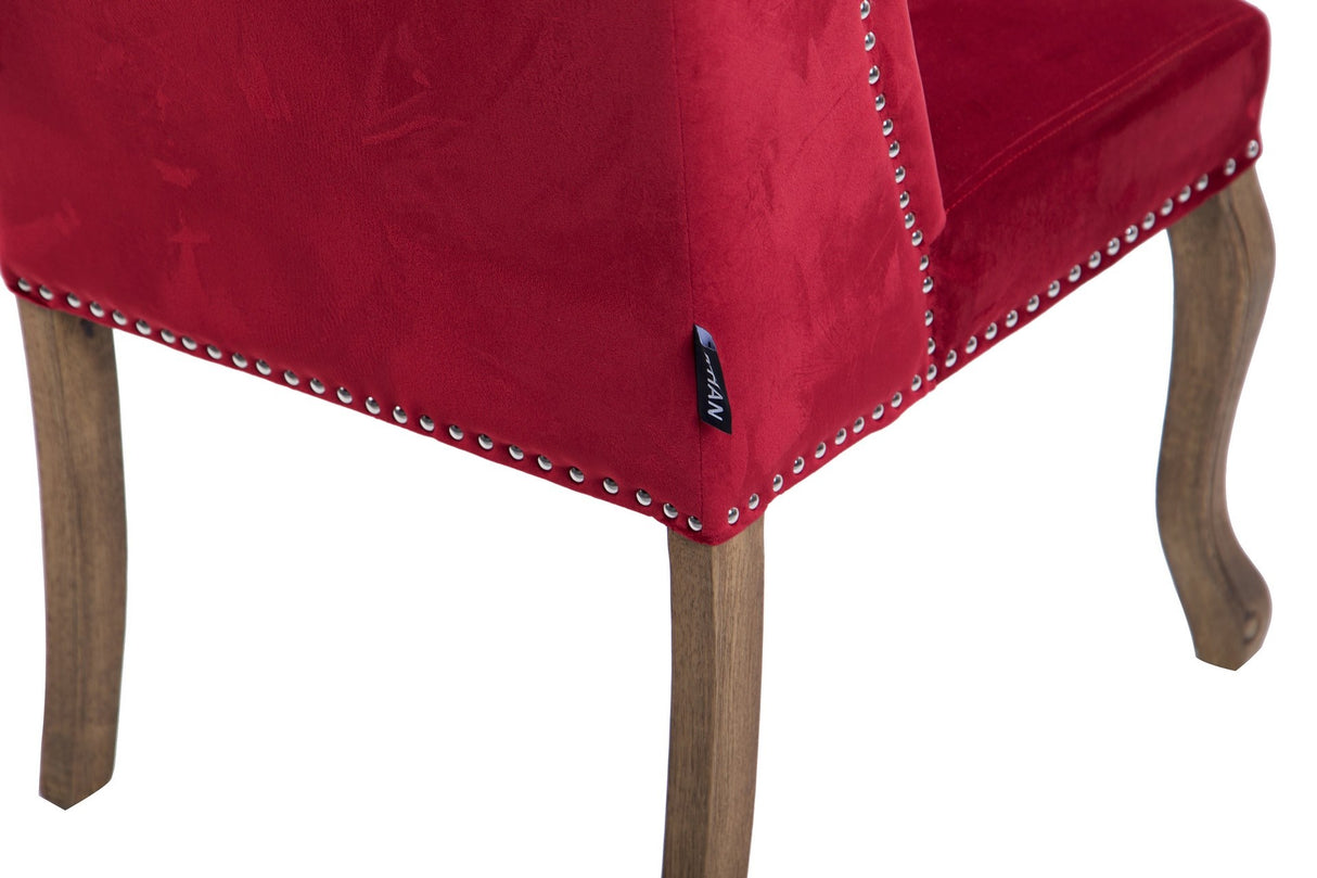 SILLA VELVET CAPITONE ROJO NELSON 64x70x105 CM