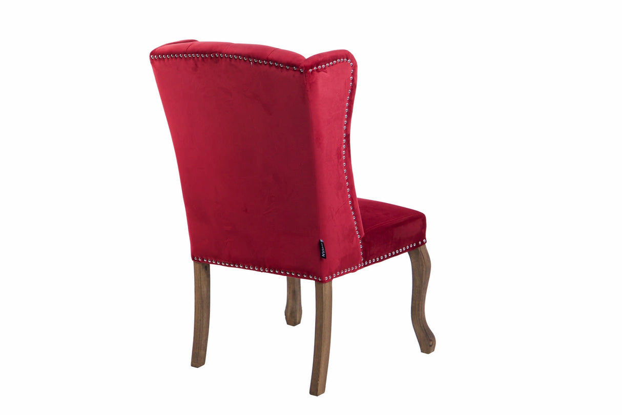 SILLA VELVET CAPITONE ROJO NELSON 64x70x105 CM