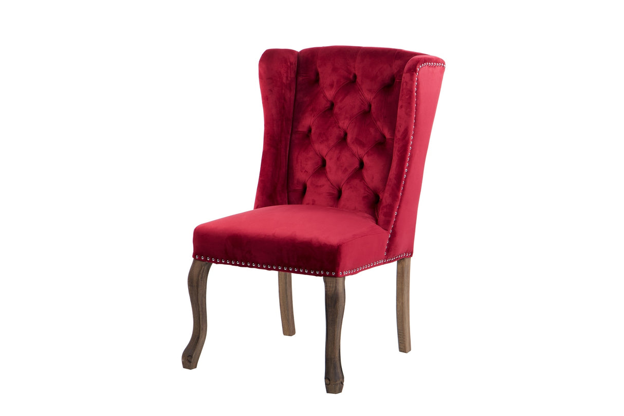 SILLA VELVET CAPITONE ROJO NELSON 64x70x105 CM