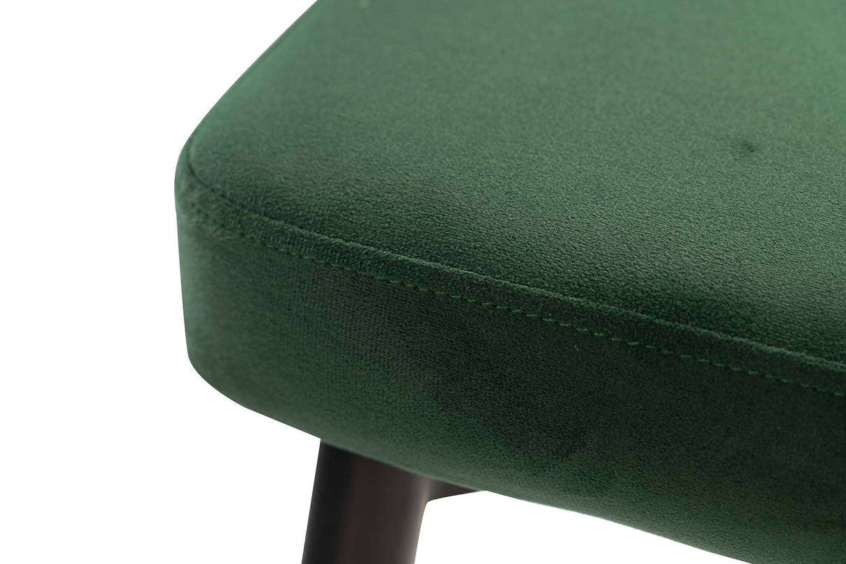 Sedia in velluto verde Stowe 49x54x78 cm