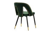 Sedia in velluto verde Stowe 49x54x78 cm