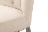 SILLA TACHUELAS VELVET BLANCO BODIE 54x55x97 CM