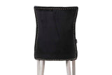 SILLA TACHUELAS VELVET NEGRO BODIE 54x55x97 CM