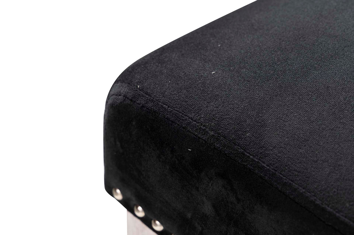 SILLA TACHUELAS VELVET NEGRO BODIE 54x55x97 CM