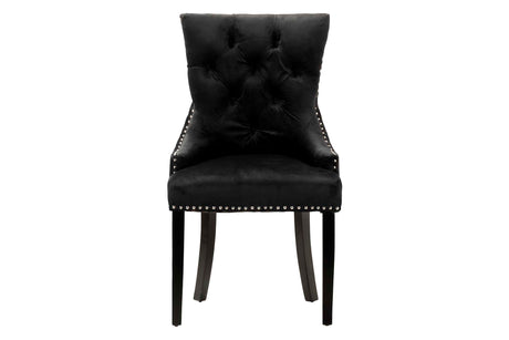 Black Velvet Harpers 56x62x96cm Tachuelas Chair