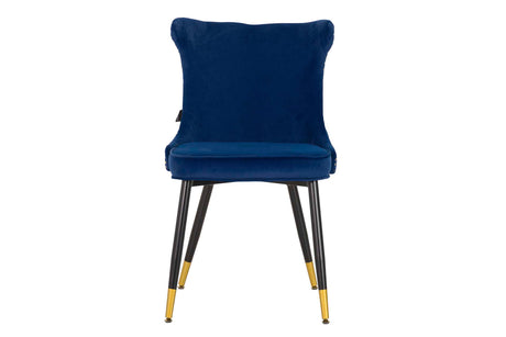 SILLA TACHUELAS VELVET AZUL ASPEN 49x54x79 CM