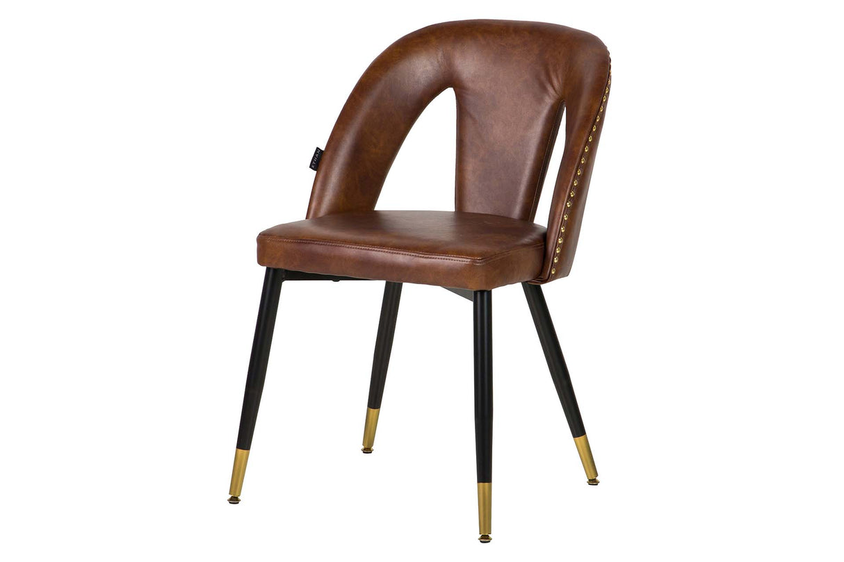 Stowe Brown PU chaise 49x54x82 cm