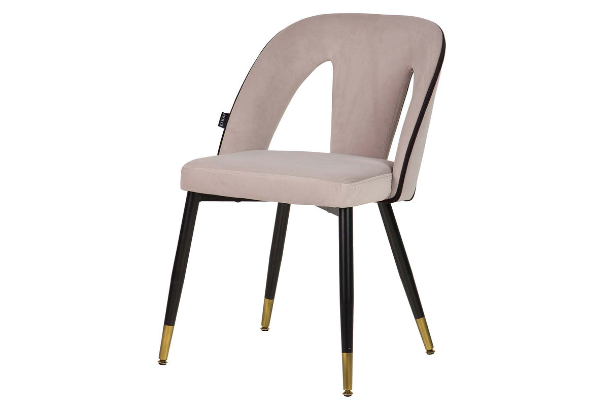 Chaise de velours gris stowe 49x54x82 cm