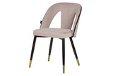 Chaise de velours gris stowe 49x54x82 cm
