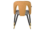 SILLA TACHUELAS VELVET AMARILLO STOWE 49x54x82 CM