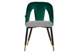 Stowe Velvet Green Tachuelas chaise 49x54x82 cm