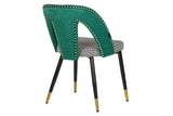 SILLA TACHUELAS VELVET VERDE STOWE 49x54x82 CM